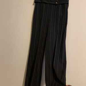 Black and white pin stripes xl flare pants